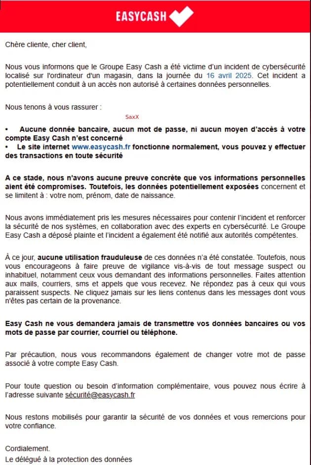 Preuve de fuite du 7 janvier 2026