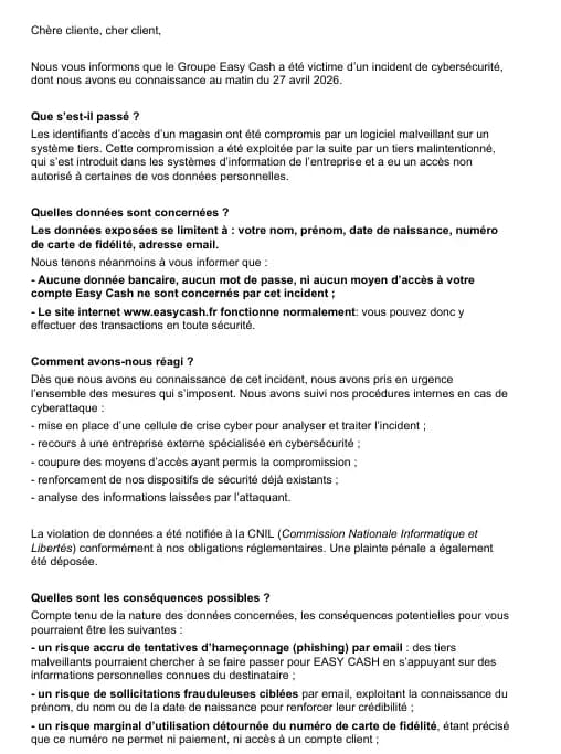 Preuve de fuite du 7 janvier 2026