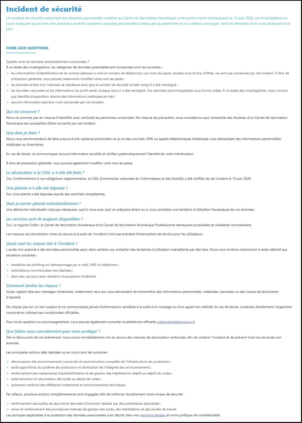 Preuve de fuite du 15 juin 2026
